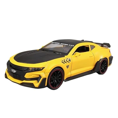 1:24 Für Chevrolet Camaro Hornet Legierung Sportwagen Modell Sound Und Licht Zurückziehen Metall Fahrzeug Modell Spielzeug Druckgussmodelle Motorfahrzeuge(Yellow) von DUEVEL