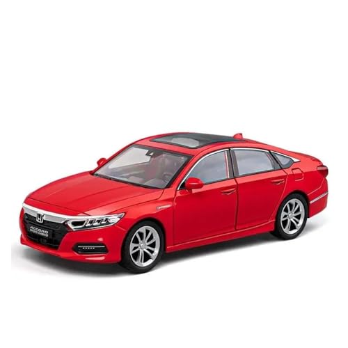 1:24 Für Honda Accord Legierung Auto Modell Druckguss & Spielzeug Fahrzeuge Metall Auto Modell Sound Und Licht Geschenke Druckgussmodelle Motorfahrzeuge(Rot) von DUEVEL