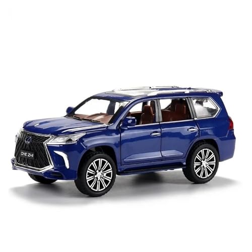 1:24 Für Lexus LX570 SUV Legierung Auto Modell Diecast Metall Spielzeug Auto Sammlung Sound Licht Simulation Spielzeug Druckgussmodelle Motorfahrzeuge(Blau) von DUEVEL