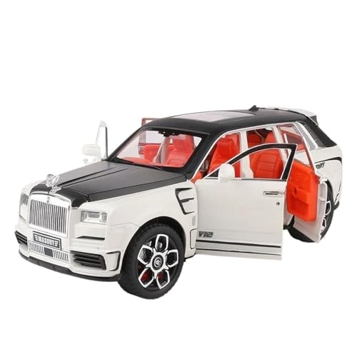 1:24 Für Rolls Royce Cullinan Legierung Auto Modell Diecast Metall Spielzeug Auto Modell Simulation Sound Und Licht Geschenk Druckgussmodelle Motorfahrzeuge(White) von DUEVEL