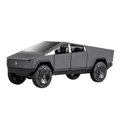 1:24 Für Tesla Cybertruck Legierung Diecast Fahrzeuge Metall Spielzeug Auto Modell Sound Und Licht Zurückziehen Sammlung Druckgussmodelle Motorfahrzeuge(Gray) von DUEVEL