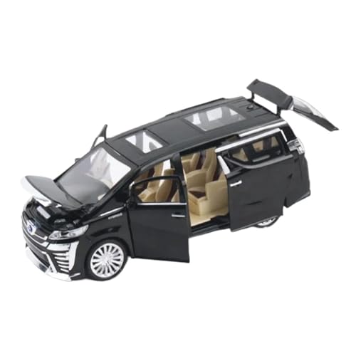 1:24 Für Toyota Vellfire MPV Auto Modell Diecast Metall Spielzeug Fahrzeuge Auto Modell Sound Und Licht Sammlung Druckgussmodelle Motorfahrzeuge(Schwarz) von DUEVEL