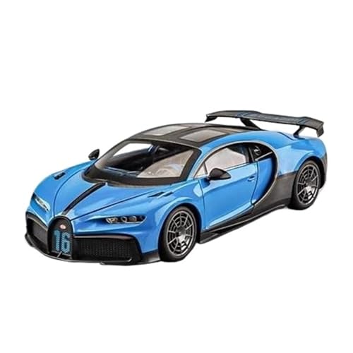 Automodell 1 18 Für Bugatti Legierungsautomodell Simulation Sound Und Licht Pull Back Sportwagensammlung Druckgussmodelle Motorfahrzeuge(Blau) von DUEVEL