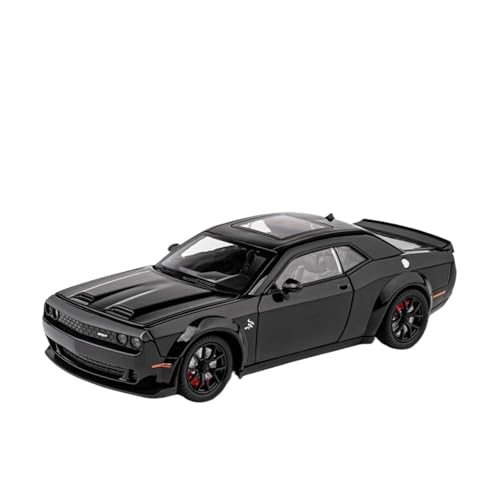 Automodell 1 24 Für Dodge Challenger Hellcat Redeye Druckgussguss-Sound- Und Lichtproportionalauto Druckgussmodelle Motorfahrzeuge(Schwarz) von DUEVEL