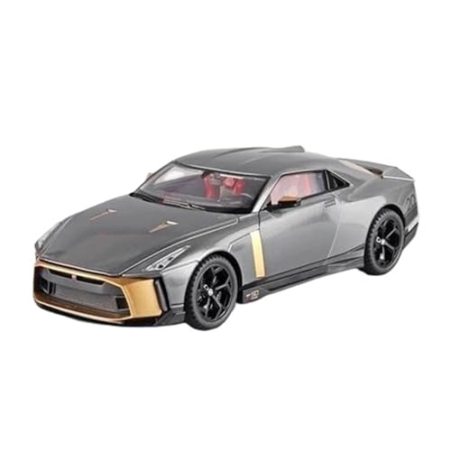 DUEVEL 1 18 Für Niaasn GT-R GTR 50 Legierung Sportwagen Druckguss Metall Spielzeug Rennmodell Simulation Sound Und Licht Spielzeug Druckgussmodelle Motorfahrzeuge(Gray) von DUEVEL