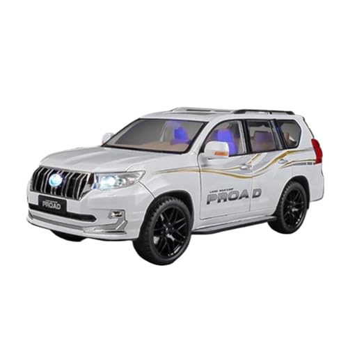 1 18 Für Toyota Prado SUV Legierung Automodell Druckguss Metall Modell Simulation Sound Und Licht Spielzeug Druckgussmodelle Motorfahrzeuge(White) von DUEVEL