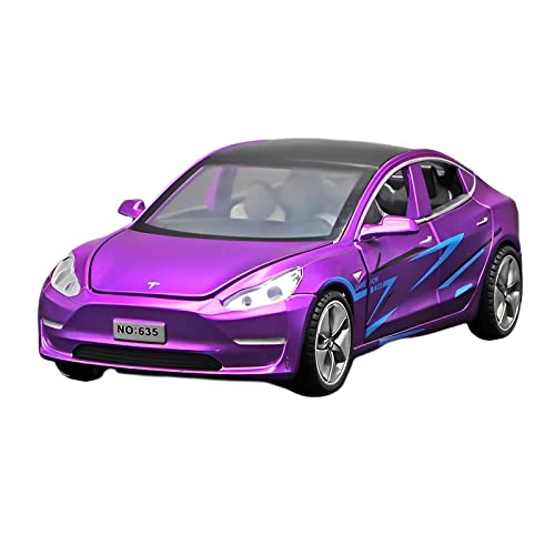 DUEVEL 1 32 Für Tesla MODEL3 Model S Model X Legierung Automodell Sound Light Zurückziehen Spielzeugauto Jungen Geschenk Weiß Druckgussmodelle Motorfahrzeuge(A) von DUEVEL