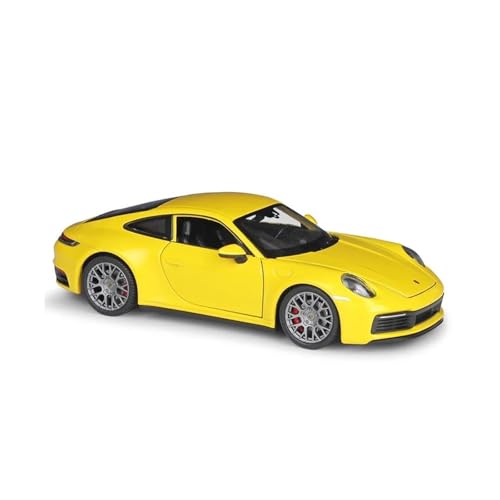 Diecast Modell 1 24 Für Porsche 911 Carrera 4S Legierung Metall Modell Auto Sport Auto Sammlung Dekoration Druckgussmodelle Motorfahrzeuge(Yellow) von DUEVEL