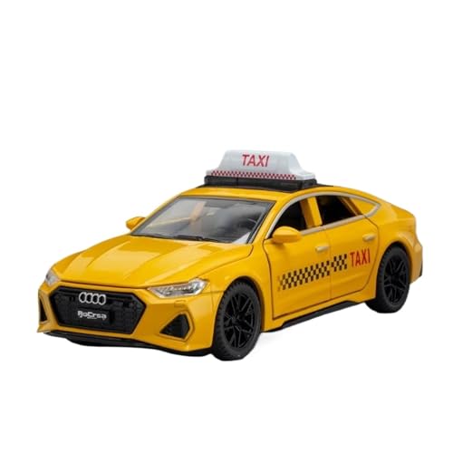 Für Audi RS7 Legierung Taxi Automodell Druckguss Simulation Sound Und Licht Spielzeug Sammlung Junge Geschenk 1 32 Druckgussmodelle Motorfahrzeuge(Yellow) von DUEVEL