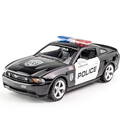 Für Ford Mustang GT Polizei Modell Spielzeugauto Druckguss Echo Light Spielzeugauto 1/32 Druckgussmodelle Motorfahrzeuge(Taglia unica) von DUEVEL