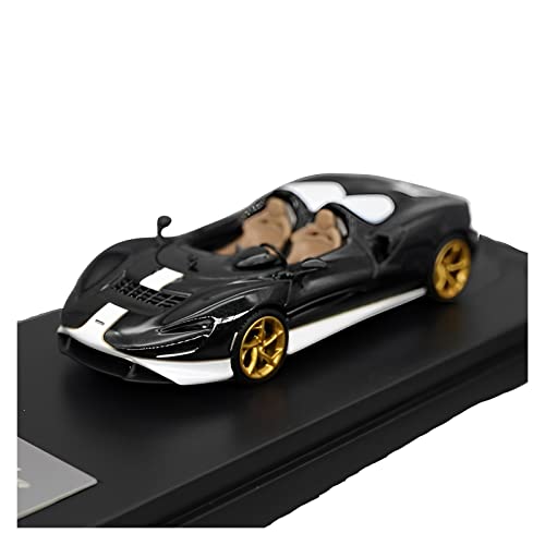 Für Mclaren 765LT 1 64 Legierung Supercar Cabrio Modell Klassische Simulation Fahrzeug Souvenir Ornamente Druckgussmodelle Motorfahrzeuge(Schwarz) von DUEVEL