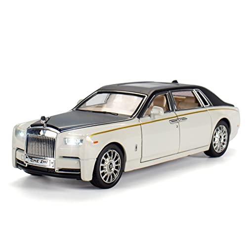 Für Rolls-Royce Phantom 1 24 Kinder-Puzzle-Automodell Mit Sound- Und Lichtspielzeug Druckgussmodelle Motorfahrzeuge(Weiß) von DUEVEL