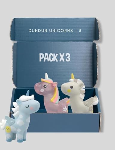 DUNDUN DundunUnicorns 3er-Pack Puppen, Einhörner, Sammlerstücke für Mädchen ab 3 Jahren (3 Stück) von DUNDUN