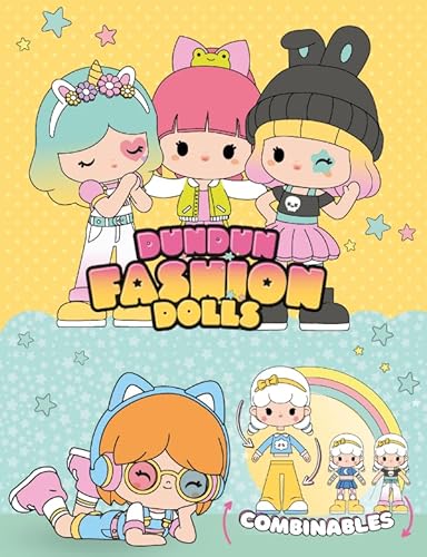 DUNDUN Puppen im Kawaii-Stil mit austauschbaren Teilen, um modische Outfits zu kreieren. Die Einhorn-Puppe mit Perlglanz-Effekt, die Galaktik mit dem Oberteil und den transparenten Hosen und mit von DUNDUN