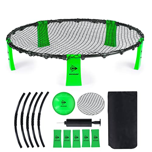 Dunlop Spyderball Set - Geeignet für Spikeball- 90 x 20 CM - Gartenspiele - Inklusive Ball, Pumpe und Reisetasche, Grun von DUNLOP