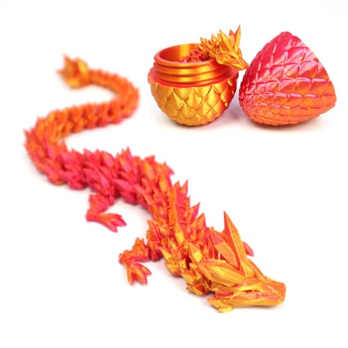 DUOCIYUAN 3D Gedrucktes Drachenei, Drachen Spielzeug Überraschungsdrache Im Ei für Erwachsene Kinder Geschenke Beweglicher Drachen Figuren für Easter Weihnachtstag Schreibtisch Dekoration (Rosa) von DUOCIYUAN