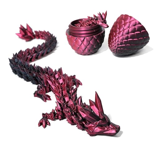 DUOCIYUAN 3D Gedrucktes Drachenei, Drachen Spielzeug Überraschungsdrache Im Ei für Erwachsene Kinder Geschenke Beweglicher Drachen Figuren für Easter Weihnachtstag Schreibtisch Dekoration (Schwarz-R) DUOCIYUAN 3D Gedrucktes Drachenei, Drachen Spielzeug Überraschungsdrache Im Ei für Erwachsene Kinder Geschenke Beweglicher Drachen Figuren für Easter Weihnachtstag Schreibtisch Dekoration (Schwarz-R) von DUOCIYUAN