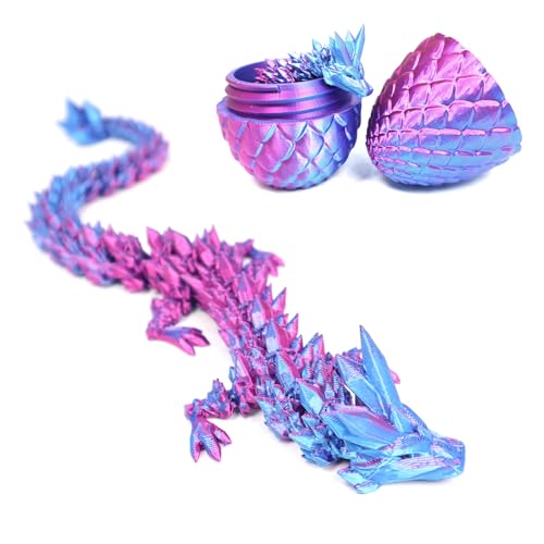 DUOCIYUAN 3D Gedrucktes Drachenei, Drachen Spielzeug Überraschungsdrache Im Ei für Erwachsene Kinder Geschenke Beweglicher Drachen Figuren für Easter Weihnachtstag Schreibtisch Dekoration (Violett) von DUOCIYUAN