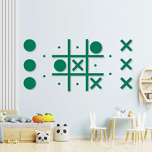 Magnetische Tic Tac Toe Wandhalterung, Spielzimmer-Dekor, Spielzimmer-Dekor, Flur-Dekor, moderne Wandaufkleber für Kinderzimmer, Klassenzimmer und Büros, bestes Geschenk für Familie, Freunde (grün) von DUOLIYBC