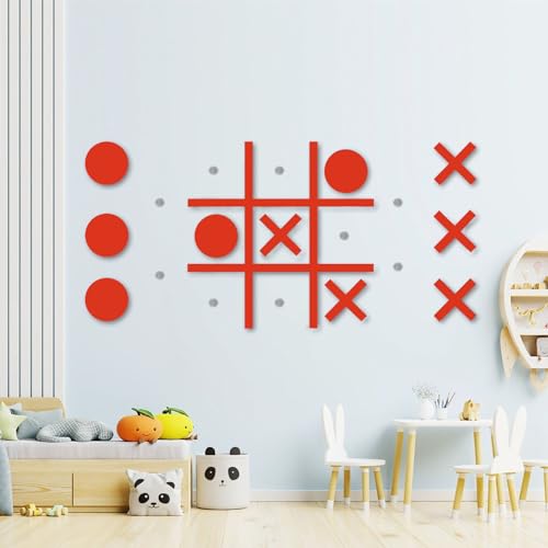 Magnetisches Tic Tac Toe Wandhalterung, Spielzimmer-Dekoration, Flur-Dekoration, Spielzimmer-Dekor, moderne Wandaufkleber für Kinderzimmer, Klassenzimmer und Büros, bestes Geschenk für Familie, von DUOLIYBC