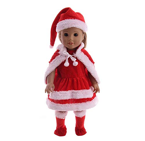 DUORUI Puppenkleid Kleid Winter Weihnachtsoutfit mit Umhang für American Girl Doll 18 Zoll DUORUI Puppenkleid Kleid Winter Weihnachtsoutfit mit Umhang für American Girl Doll 18 Zoll von DUORUI