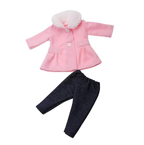 DUORUI Puppenkleidung, Kleid, Winter-Outfit, Mantel mit Plüschkragen und Hose für 18 Zoll American Girl Doll DUORUI Puppenkleidung, Kleid, Winter-Outfit, Mantel mit Plüschkragen und Hose für 18 Zoll American Girl Doll von DUORUI