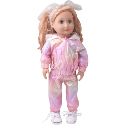 DUORUI Puppenkleidung, sportliches Outfit, Kapuzenjacke für American Girl-Puppe, 45,7 cm von DUORUI