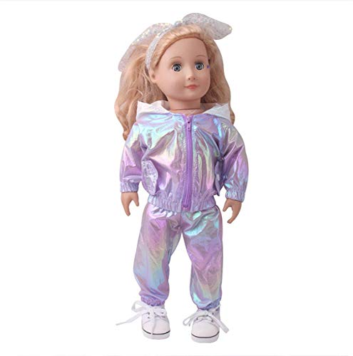 DUORUI Puppenkleidung Kleid Sport Casual Outfit Kapuzenjacke für American Girl Doll 45,7 cm von DUORUI