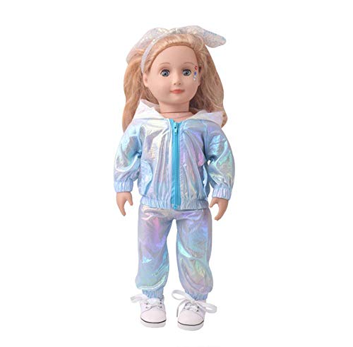 DUORUI Puppenkleidung Kleid Sport Casual Outfit Kapuzenjacke für American Girl Doll 45,7 cm von DUORUI