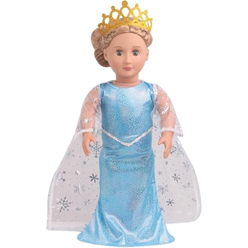 DUORUIMI Prinzessin Frozen Puppe Kleid lang blau mit Umhang für American Girl Puppe 45,7 cm mit Krone DUORUIMI Prinzessin Frozen Puppe Kleid lang blau mit Umhang für American Girl Puppe 45,7 cm mit Krone von DUORUIMI