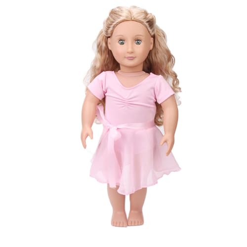 DUORUIMI Puppenkleid, Ballett-Outfit, rosa Spitze, für American Girl-Puppe, 45,7 cm von DUORUIMI