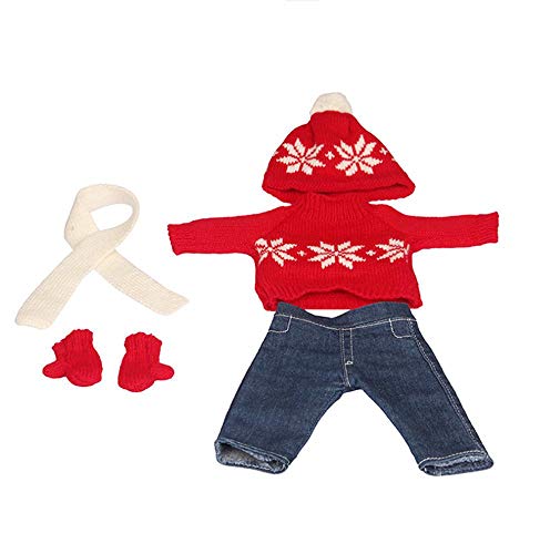 DUORUIMI Puppenkleidung, Kleid, Winter-Outfit, Weihnachtspullover, Jeans, Hosen für American Girl-Puppe, 45,7 cm von DUORUIMI