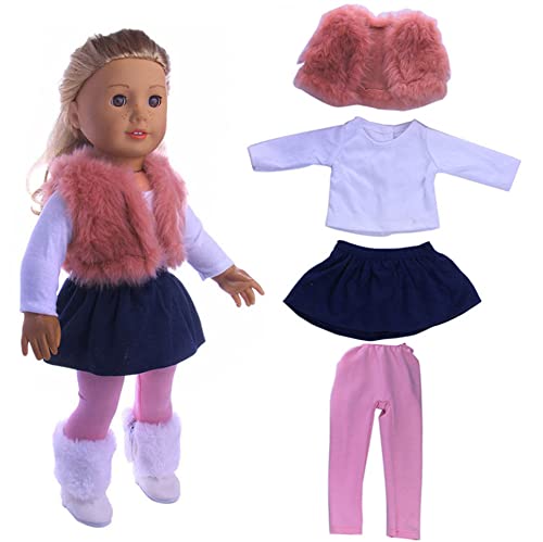 DUORUIMI Puppenkleidung Kleid Winter Outfit Weste Rock für American Girl Puppe 45,7 cm von ZYZYZK