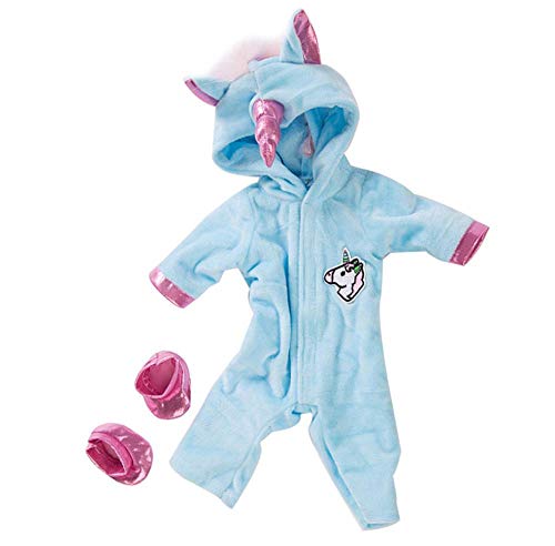 DUORUIMI Puppenkleidung, Winter-Outfit, Jumpsuits, Schlafanzug für American Girl-Puppe, 45,7 cm, Einhorn-Muster von DUORUIMI