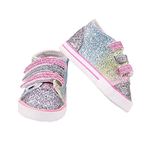 DUORUIMI Puppenschuhe Sneaker mit Pailletten Zubehör für American Girl Doll 45,7 cm von DUORUIMI