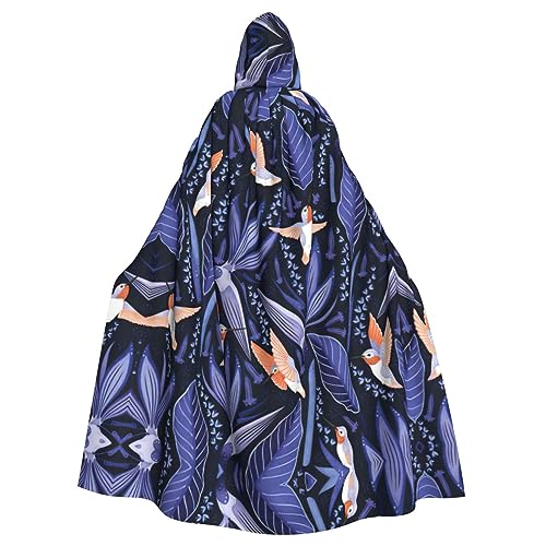 DURAGS Niedlicher Mops-Vampir-Umhang für Rollenspiele, majestätisches und bequemes Outfit für Halloween und Themenpartys, Blauer und orangefarbener Vogel, Einheitsgröße von DURAGS