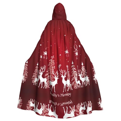 DURAGS Weihnachtlicher Winterlandschaft Hirsch Vampirumhang für Rollenspiele, bequemes Outfit für Halloween-Umhang, Themenpartys, Weihnachtliche Winterlandschaft Hirsch, Einheitsgröße von DURAGS