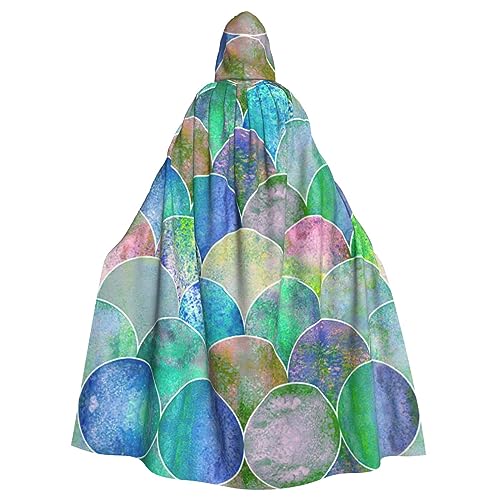 Meeresschildkröte blauer Vampirmantel für Rollenspiel, majestätisches und bequemes Outfit für Halloween und Themenpartys, Fischschuppen Seewaage, Einheitsgr��e von DURAGS