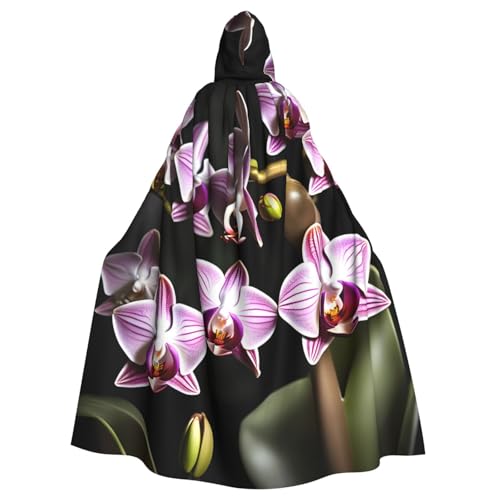 DUWAA Glocken-Orchideen-Muster, 150 cm, Karnevals-Umhang, Unisex, Erwachsene, Kapuzenumhang für Halloween, Hexe, Vampir, Zauberer, Cosplay DUWAA Glocken-Orchideen-Muster, 150 cm, Karnevals-Umhang, Unisex, Erwachsene, Kapuzenumhang für Halloween, Hexe, Vampir, Zauberer, Cosplay von DUWAA