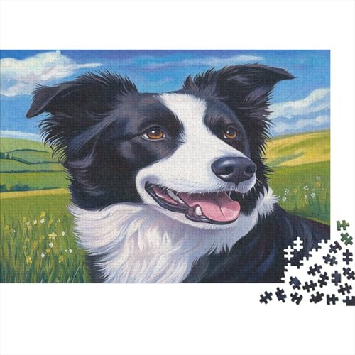 Border Collie 300 Teile Puzzle Premium Quality Puzzle Geschicklichkeitsspiel Familienspaß 100% Recycelten Kartons 300pcs (40x28cm) von DVAPAHEVK