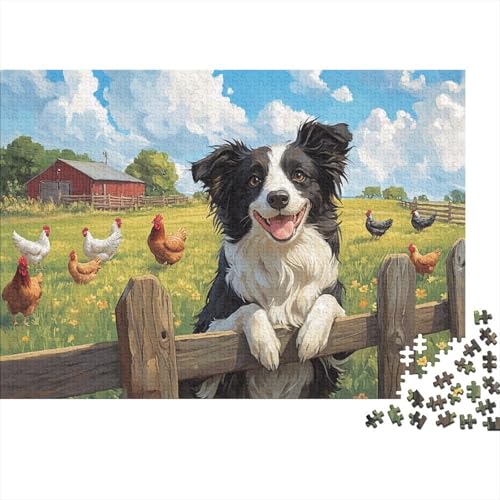 Border Collie 300 Teile Puzzle Spielzeug Geschenk Kinder Lernspiel Für Erwachsene Und Kinder Impossible Puzzle 300pcs (40x28cm) von DVAPAHEVK