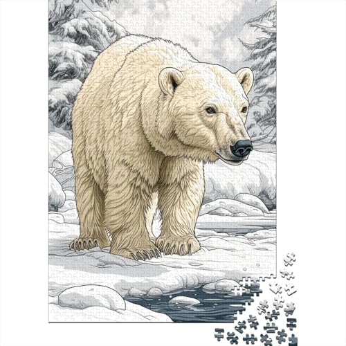 Braunbär 1000 Teile Puzzle Puzzle Für Erwachsene Familien-Puzzlespiel Familienspaß Impossible Puzzle 1000pcs (75x50cm) von DVAPAHEVK