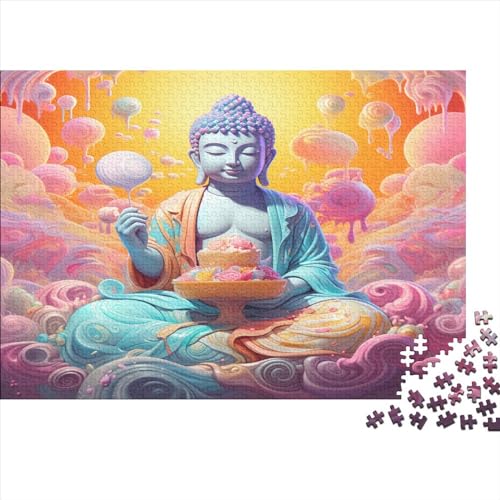 Buddha-Statue 500 Teile Puzzle Premium Quality Puzzle Kinder Lernspiel Familienspaß Impossible Puzzle 500pcs (52x38cm) von DVAPAHEVK