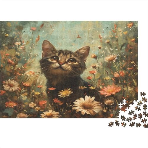 Cute Kat Puzzle 1000 Teile,Puzzle Für Erwachsene, Impossible Puzzle,Puzzle 1000 Puzzle Home DekoRatteion Puzzle,Erwachsenenpuzzle Puzzel 1000pcs (75x50cm) von DVAPAHEVK