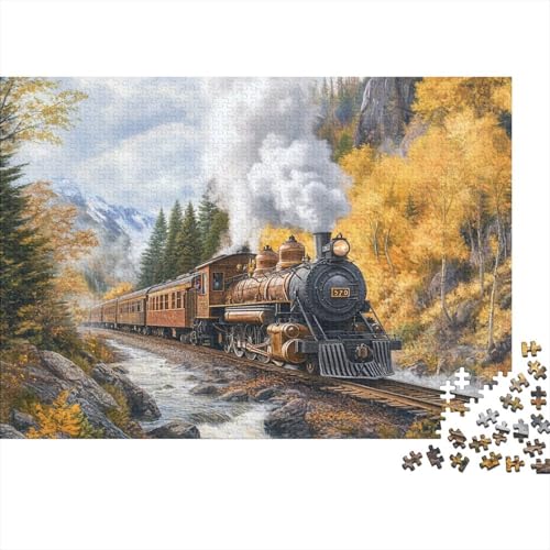 Dampflok 500 Teile Puzzle Spielzeug Geschenk Familien-Puzzlespiel Familienspaß Impossible Puzzle 500pcs (52x38cm) von DVAPAHEVK