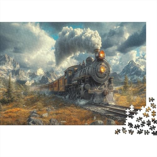 Dampflok 500 Teile Puzzle Spielzeug Geschenk Geschicklichkeitsspiel Familienspaß 100% Recycelten Kartons 500pcs (52x38cm) von DVAPAHEVK