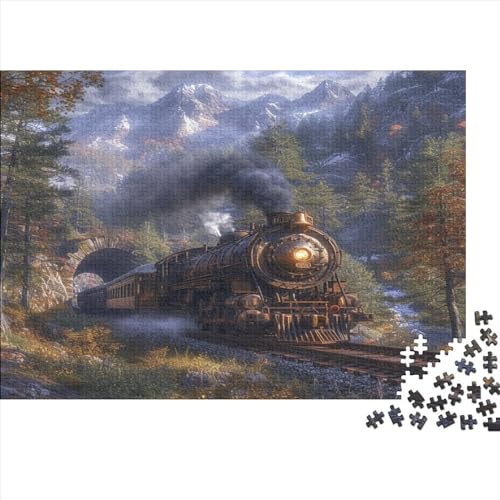 Dampfzug 300 Teile Puzzle Puzzle-Geschenk Geschicklichkeitsspiel Familienspaß Impossible Puzzle 300pcs (40x28cm) von DVAPAHEVK