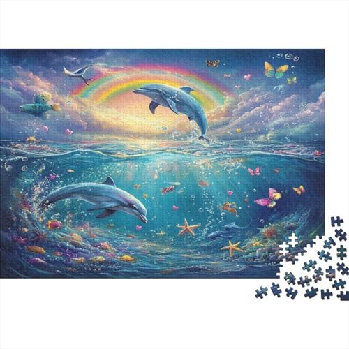 Delfin 1000 Teile Puzzle Premium Quality Puzzle Kinder Lernspiel Für Erwachsene Und Kinder Impossible Puzzle 1000pcs (75x50cm) von DVAPAHEVK