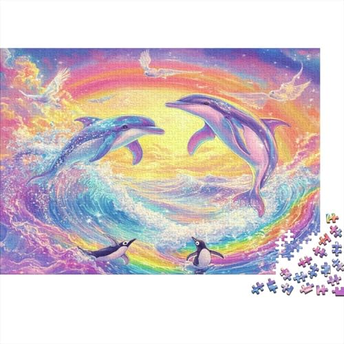 Delphin 300 Teile Puzzle Spielzeug Geschenk Kinder Lernspiel Für Erwachsene Und Kinder 100% Recycelten Kartons 300pcs (40x28cm) von DVAPAHEVK