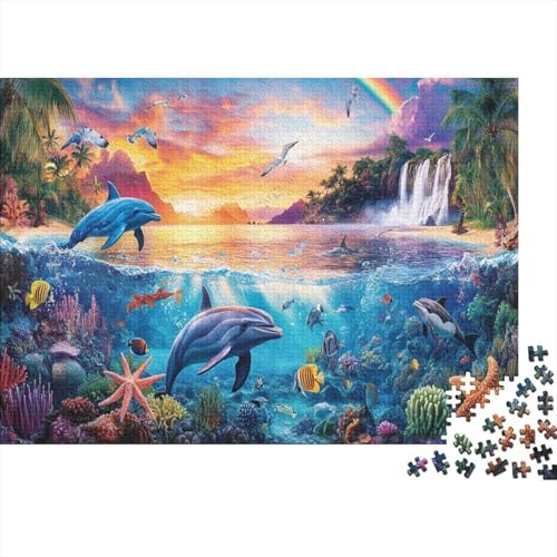 Delphin 300 Teile Puzzle Spielzeug Geschenk Kinder Lernspiel Für Erwachsene Und Kinder Impossible Puzzle 300pcs (40x28cm) von DVAPAHEVK